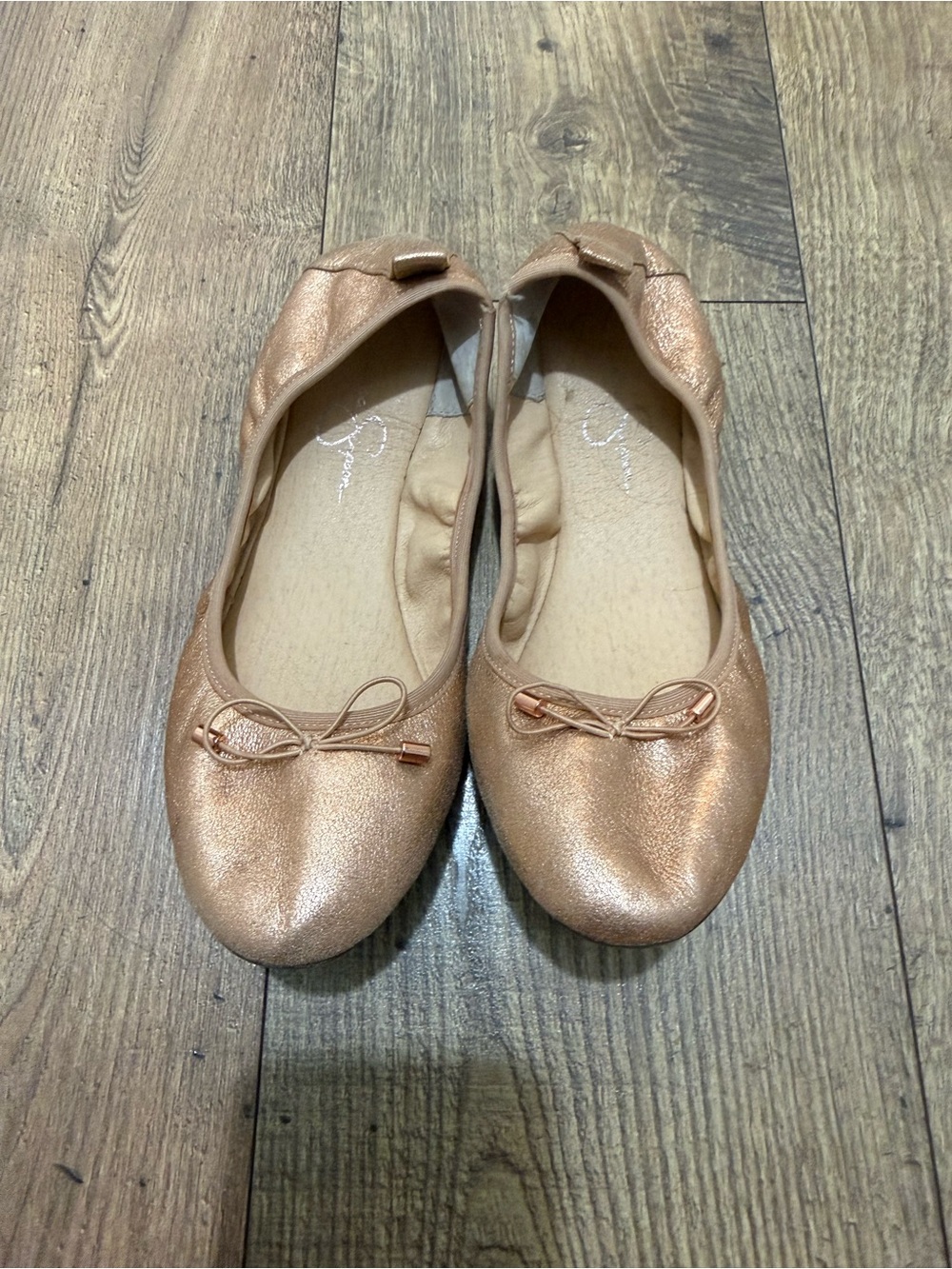 Jessica Simpson Rose Gold Metallic Ballet Flats